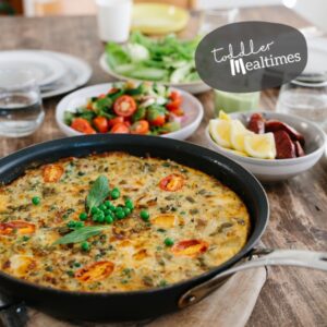 Haloumi and pea frittata