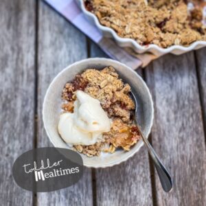Apple and rhubarb crumble TMT
