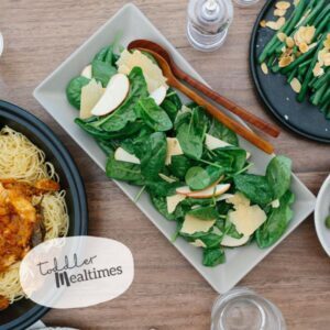 Spinach apple and parmesan salad